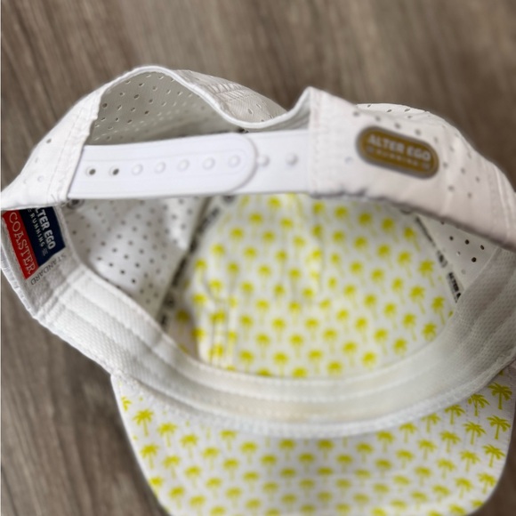 Alter Ego Running White Baseball Cap with Gold Palm Tree SnapBack - Picture 5 of 5